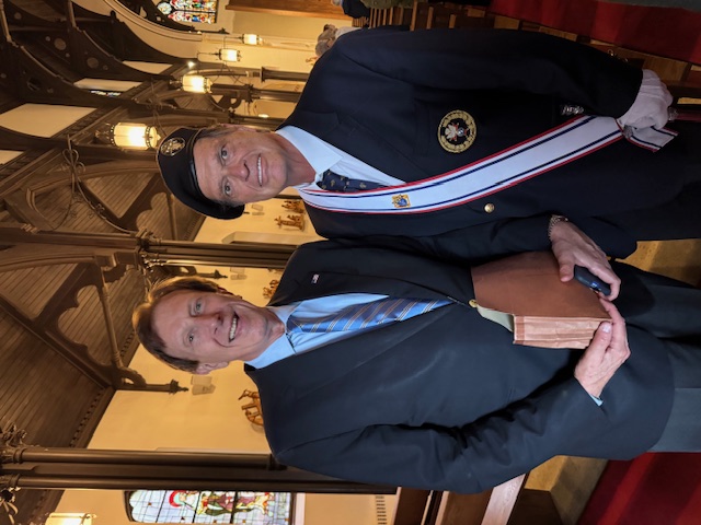 At Most Holy Trinity Church in Mamaroneck with Knight of Columbus Craig Skolnik. 