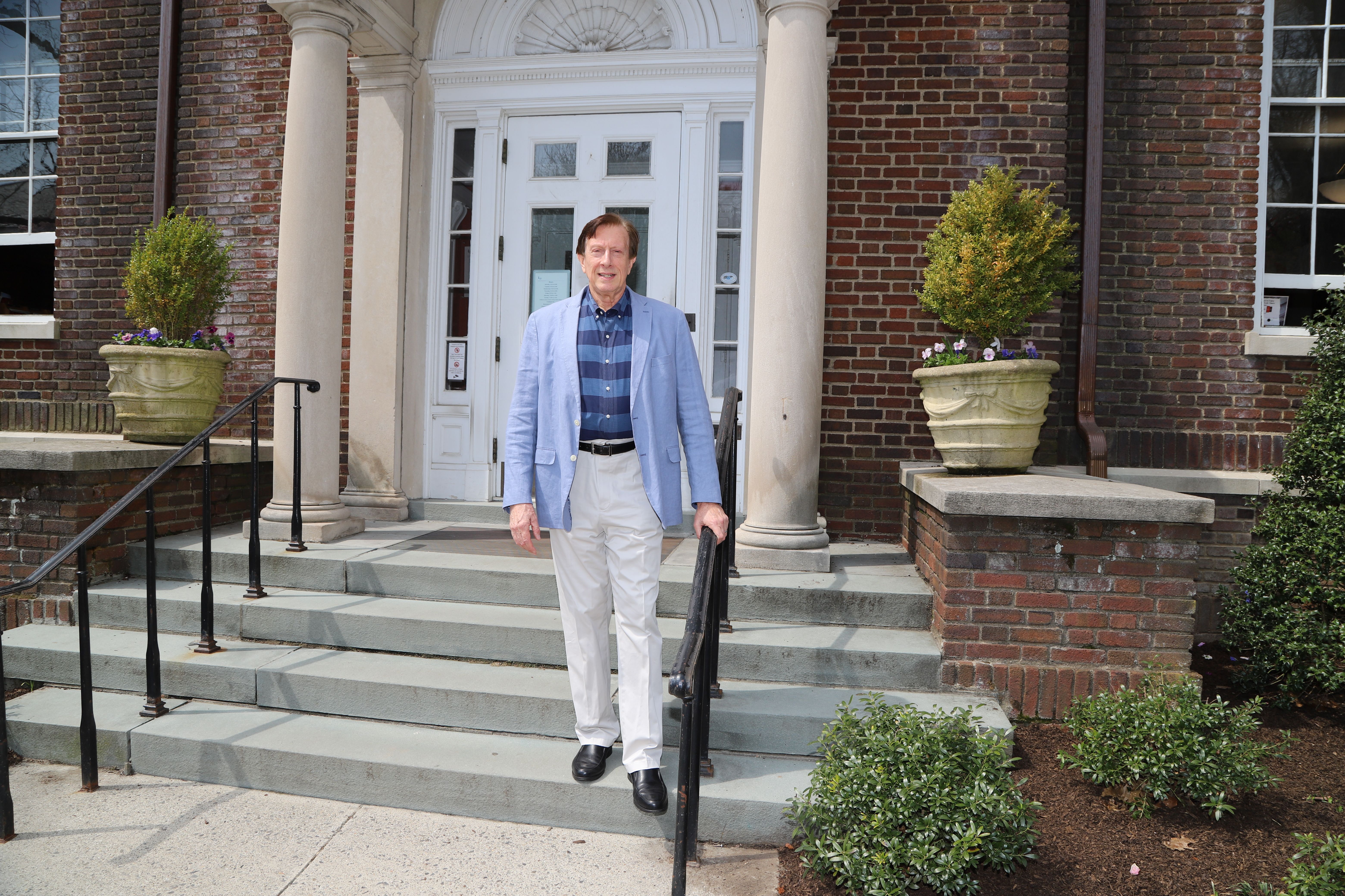 Kurt outside Rye Free Reading Room